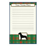 Plaid Christmas Pit Bull Terrier Stationery