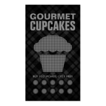 plaid coffee punch card business card templates