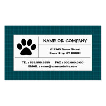plaid de patte d'animal familier carte de visite