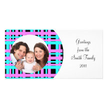 Plaid Design/Photo Personalized Photo Card