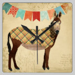 Plaid Donkey Clock wall clocks