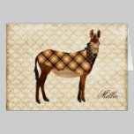 Plaid Donkey Personalized Notecard cards