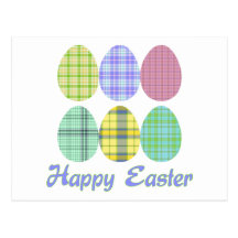 Plaid Easter Eggs Post Cards