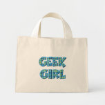 Plaid Geek Girl Blue and Green Tote Bag