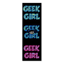 Plaid Geek Girl Blue & Green Bookmark Business Card