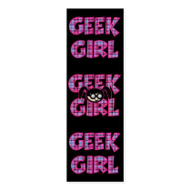 Plaid Geek Girl Design Bookmark Business Card Templates