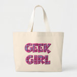 Plaid Geek Girl Design Canvas Bag