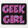 Plaid Geek Girl Design Mouse Pads
