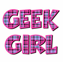 Plaid Geek Girl Design Acrylic Cut Out