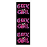 Plaid Geek Girl with Graphic Bookmark Business Card Templates