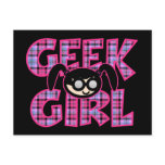 Plaid Geek Girl with Graphic Postcard