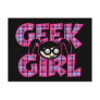 Plaid Geek Girl with Graphic Postcard
