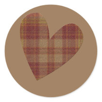Plaid Heart Stickers