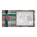 Plaid Holiday Photo Template Photo Greeting Card