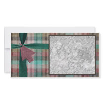 Plaid Holiday Photo Template Photo Greeting Card