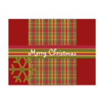 Plaid Merry Christmas Postcard