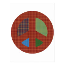 Plaid Peace Symbol Postcards