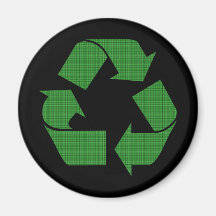 plaid recycle fridge magnet