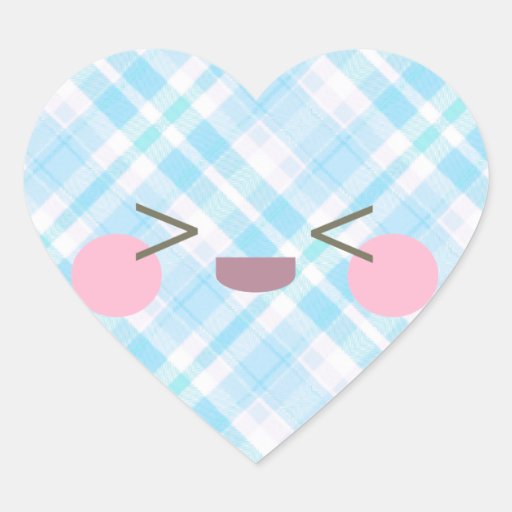 Plaid riant heureux de bleu de visage de Kawaii Autocollants