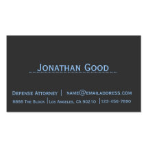 Plain and simple two tone business card attorney