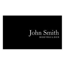 Plain Black QR Code Bodybuilding Business Card