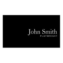 Plain Black QR Code Playwright Business Card