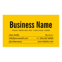 Plain Black & Yellow Baker Business Card