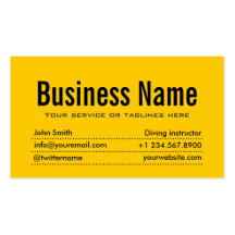 Plain Black & Yellow Diving Business Card