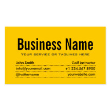 Plain Black & Yellow Golf Business Card
