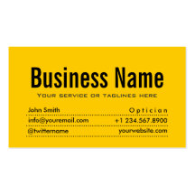 Plain Black & Yellow Optician Business Card