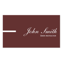 Plain Brown Swim Instructor Business Card