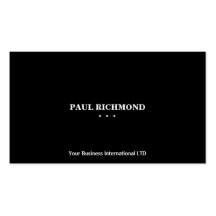 Plain clean black minimalistic business cards