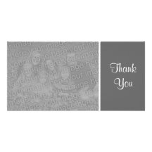 Plain Colour - Thank You - Dark Grey Photo Card Template