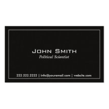 Plain Dark Political Scientist Business Card