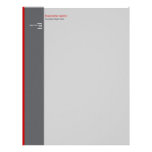 Plain Elegant Modern Simple Red Stripe Custom Letterhead