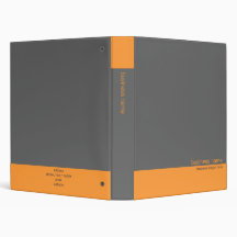 Plain Elegant Simple Orange / Grey Stripe Binder