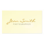 Plain Light Yellow Photographer Business Card