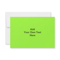 Plain Lime Green with black text. Custom Invitation