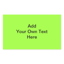 Plain Lime Green with black text. Custom Rectangle Sticker