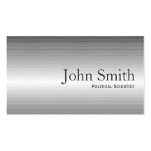 Plain Metal Political Scientist Business Card