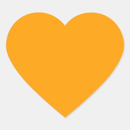 Plain Orange Background. Heart Stickers