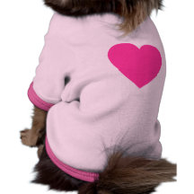 Plain Pink Heart Dog Shirt