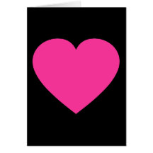 Plain Pink Heart Greeting Card
