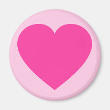 Plain Pink Heart Magnets