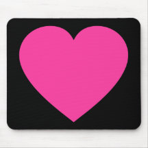 Plain Pink Heart Mousepad