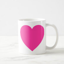 Plain Pink Heart Mug
