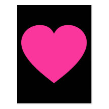 Plain Pink Heart Post Card