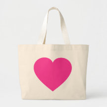 Plain Pink Heart Tote Bags