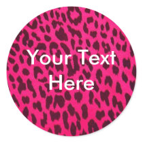 Plain Pink Leopard Print Sticker