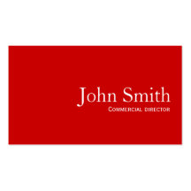 Plain Red Commercial Director Business Card